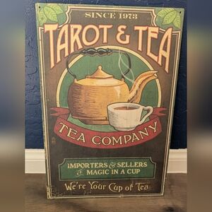 "Tarot & Tea" Wood Wall Decor Sign